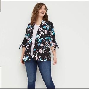 Tie Sleeve Crepe Jacket